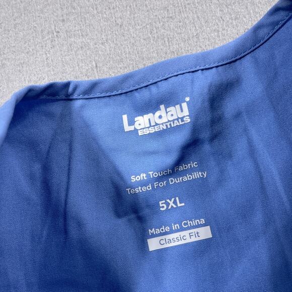 Landau‎ Scrubs Long Sleeve 4 Pocket Blue Button Up 5XL Medical Hospital NWT - Picture 5 of 7